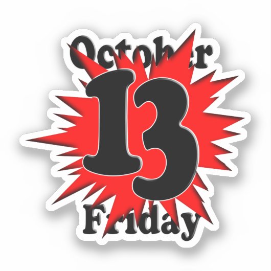 Vrijdag de 13e oktober sticker (Voorkant)
