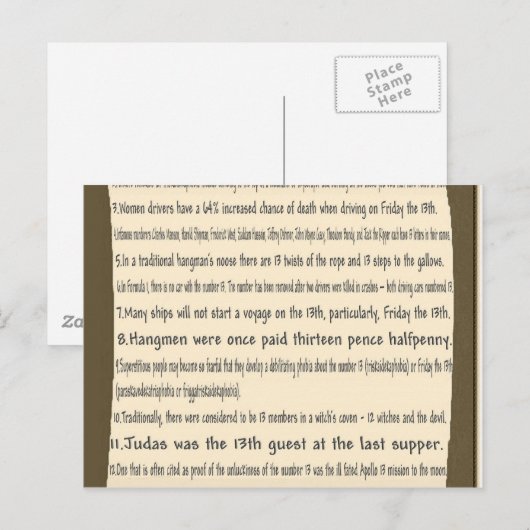 Vrijdag de dertiende briefkaart (Voorkant / Achterkant)