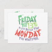Vrijdag de dertiende is beter dan Maandag de Wat D Feestdagenkaart (Voorkant / Achterkant)