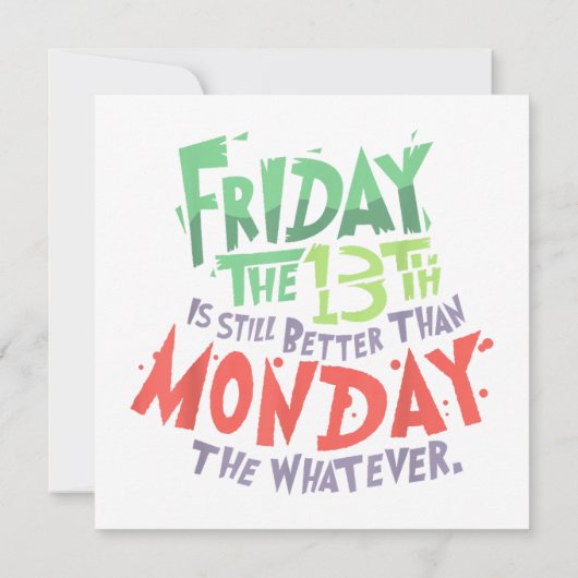 Vrijdag de dertiende is beter dan Maandag de Wat D Kaart (Achterkant)