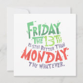 Vrijdag de dertiende is beter dan Maandag de Wat D Kaart (Voorkant)