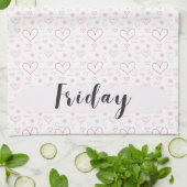 Vrijdag Doodle Harten Keukendoek Theedoek (Gevouwen)