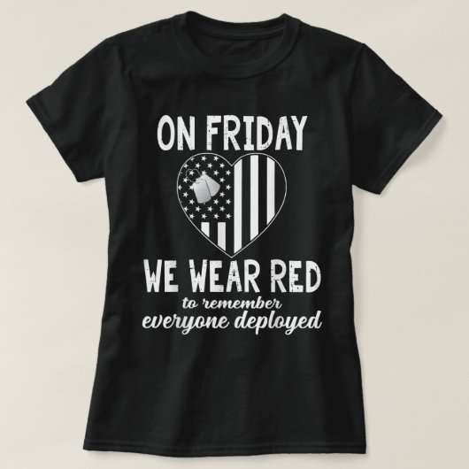 Vrijdag Draag we Red Herinner je iedereen die m T-shirt (Design voorkant)