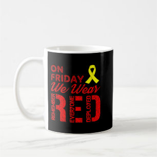 Vrijdag Draag we Red - Red Vrijdag Militaire Vrijd Koffiemok