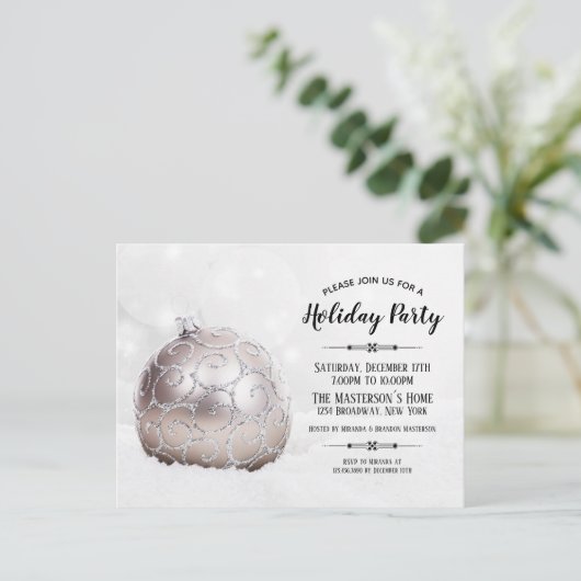 Vrijdag feest witte winter wonderland uitnodiging (Staand voorkant)