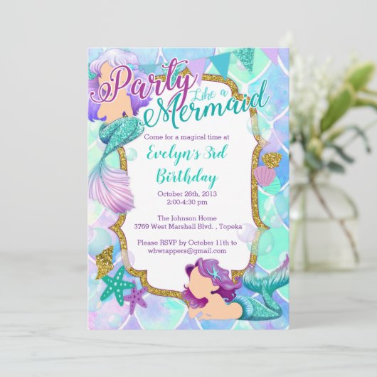 Vrijdag feestdag voor zeemeermin kaart (Staand voorkant)