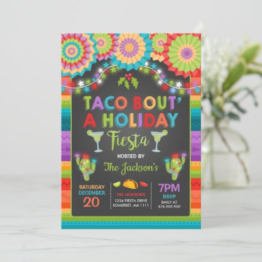 Vrijdag Feestpartij Uitnodiging Taco Bout Partij (Staand voorkant)