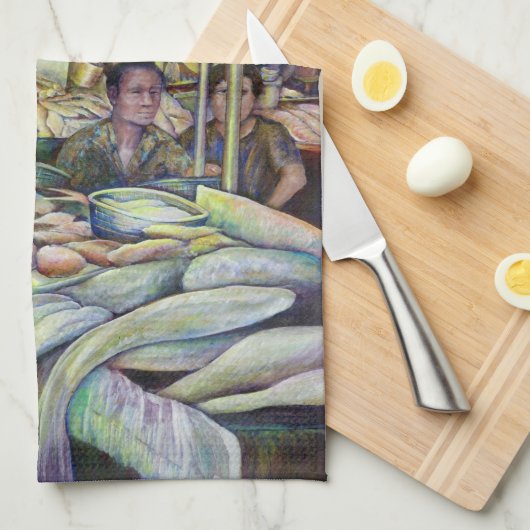 Vrijdag fijne vis, Singapore Theedoek (Quarter Fold)