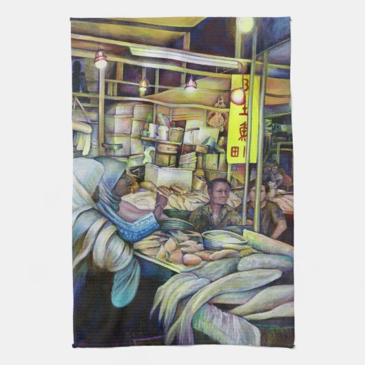 Vrijdag fijne vis, Singapore Theedoek (Verticaal)