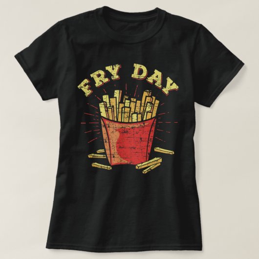 Vrijdag Fry Day Funny Weekend Party Fast Food Grap T-shirt (Design voorkant)