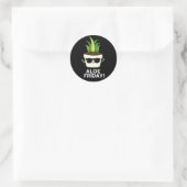 Vrijdag Funny Aloe Vera Plant Pun Dark BG Ronde Sticker (Tas)