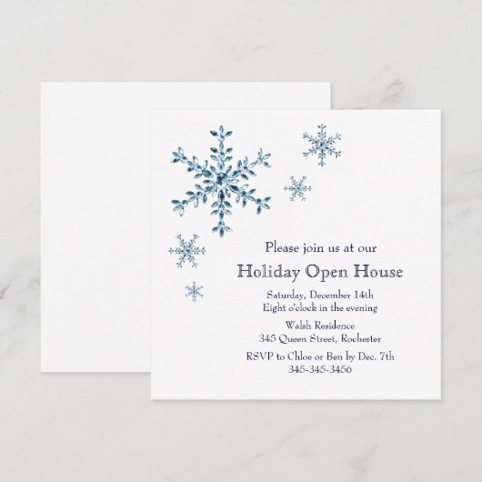 Vrijdag Glamor Open House Invitation (wit) Kaart (Voorkant / Achterkant)