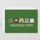 Vrijdag Groene Wol Oegenaamd kerstfeestfeest Kaart (Voorkant)