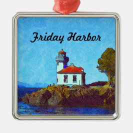 Vrijdag Harbour Limoen Kiln Lighthouse Framed Orna Metalen Ornament