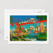 Vrijdag Harbour, Washington - Grote Letter Briefkaart (Voorkant / Achterkant)