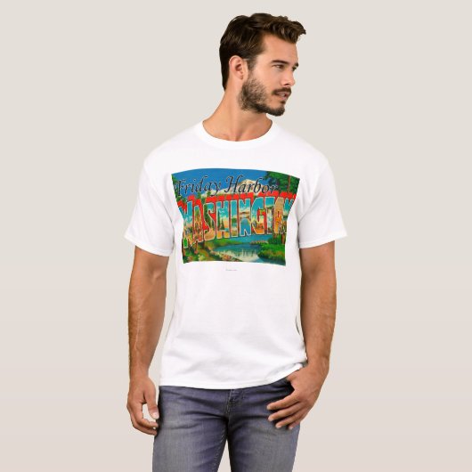 Vrijdag Harbour, Washington - Grote Letter T-shirt (Voorkant volledig)