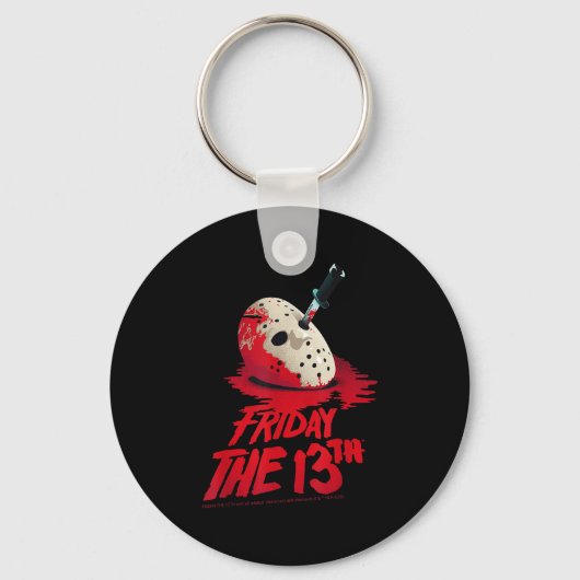 Vrijdag Het 13e Masker Bloed Halloween Ontwerp Sleutelhanger (Voorkant)