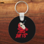 Vrijdag Het 13e Masker Bloed Halloween Ontwerp Sleutelhanger (Voorkant)