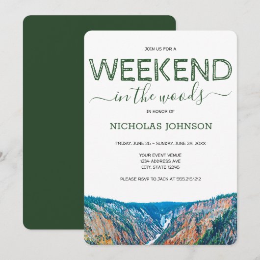 Vrijdag in de bossen vrijgezellenfeest kaart (Voorkant / Achterkant)