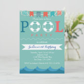 Vrijdag in Nautical Pool Party Kaart (Staand voorkant)