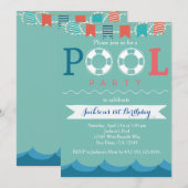 Vrijdag in Nautical Pool Party Kaart (Voorkant / Achterkant)