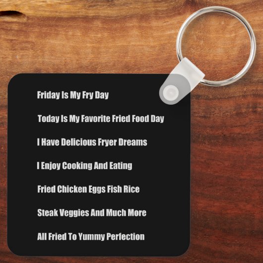 Vrijdag is mijn feestdag sleutelhanger (Achterkant)