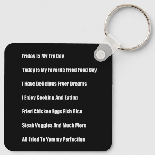 Vrijdag is mijn feestdag sleutelhanger (Achterkant)