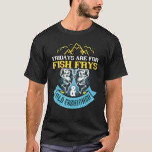 Vrijdag is voor vis bakken Ouderwetse vissen T-shirt