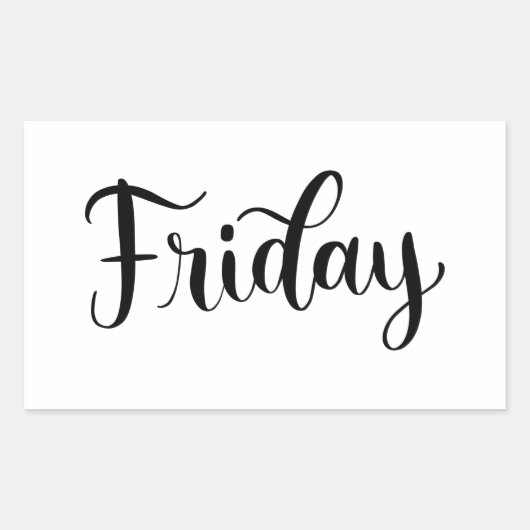 Vrijdag - Kalligrafie / Lettering Sticker (Voorkant)