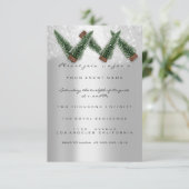 Vrijdag kerstfeest Uitnodiging grijze boom Winte (Staand voorkant)