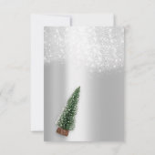 Vrijdag kerstfeest Uitnodiging grijze boom Winte (Achterkant)