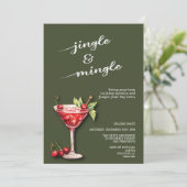 Vrijdag kerstmis cocktail party uitnodiging (Staand voorkant)