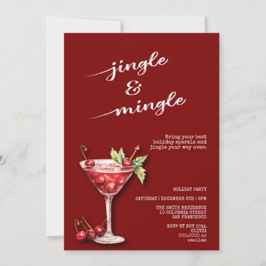 Vrijdag kerstmis cocktail party uitnodiging (Voorkant)