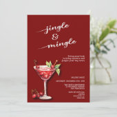 Vrijdag kerstmis cocktail party uitnodiging (Staand voorkant)