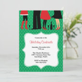 Vrijdag kerstmis cocktail party uitnodiging (Staand voorkant)