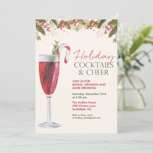 Vrijdag kerstmis Cocktails Kaart (Staand voorkant)