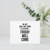 Vrijdag komt grappig team Motivation White Briefkaart (Staand voorkant)