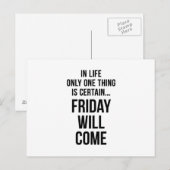 Vrijdag komt grappig team Motivation White Briefkaart (Voorkant / Achterkant)