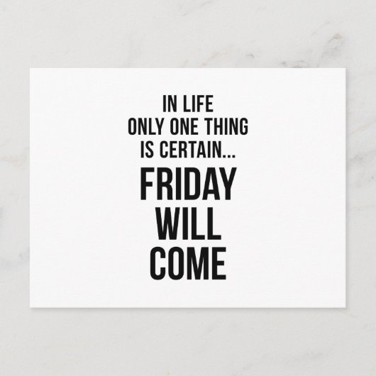Vrijdag komt grappig team Motivation White Briefkaart (Voorkant)
