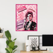 Vrijdag Meisje in de Maandag Wereld. Bewerkbare na Poster (Thuiskantoor)