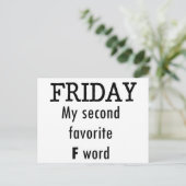 Vrijdag mijn tweede favoriet woord van F Briefkaart (Staand voorkant)