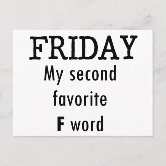 Vrijdag mijn tweede favoriet woord van F Briefkaart (Voorkant)