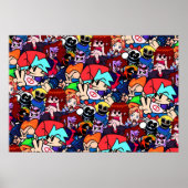 Vrijdag nacht Funkin Collage Poster (Voorkant)