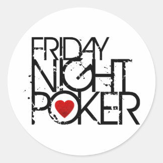 Vrijdag nachtpoker ronde sticker