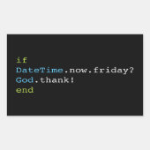 Vrijdag Rechthoekige Sticker (Voorkant)