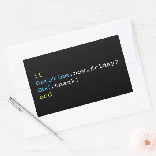 Vrijdag Rechthoekige Sticker (Envelop)