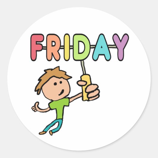 Vrijdag Ronde Sticker (Voorkant)
