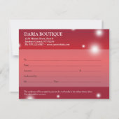 Vrijdag rood gloed detailhandelskaartcertificaat (Achterkant)