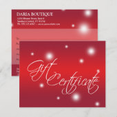 Vrijdag rood gloed detailhandelskaartcertificaat (Voorkant / Achterkant)