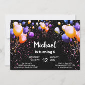 Vrijdag uitnodiging van de Colorful Balloons (Voorkant)